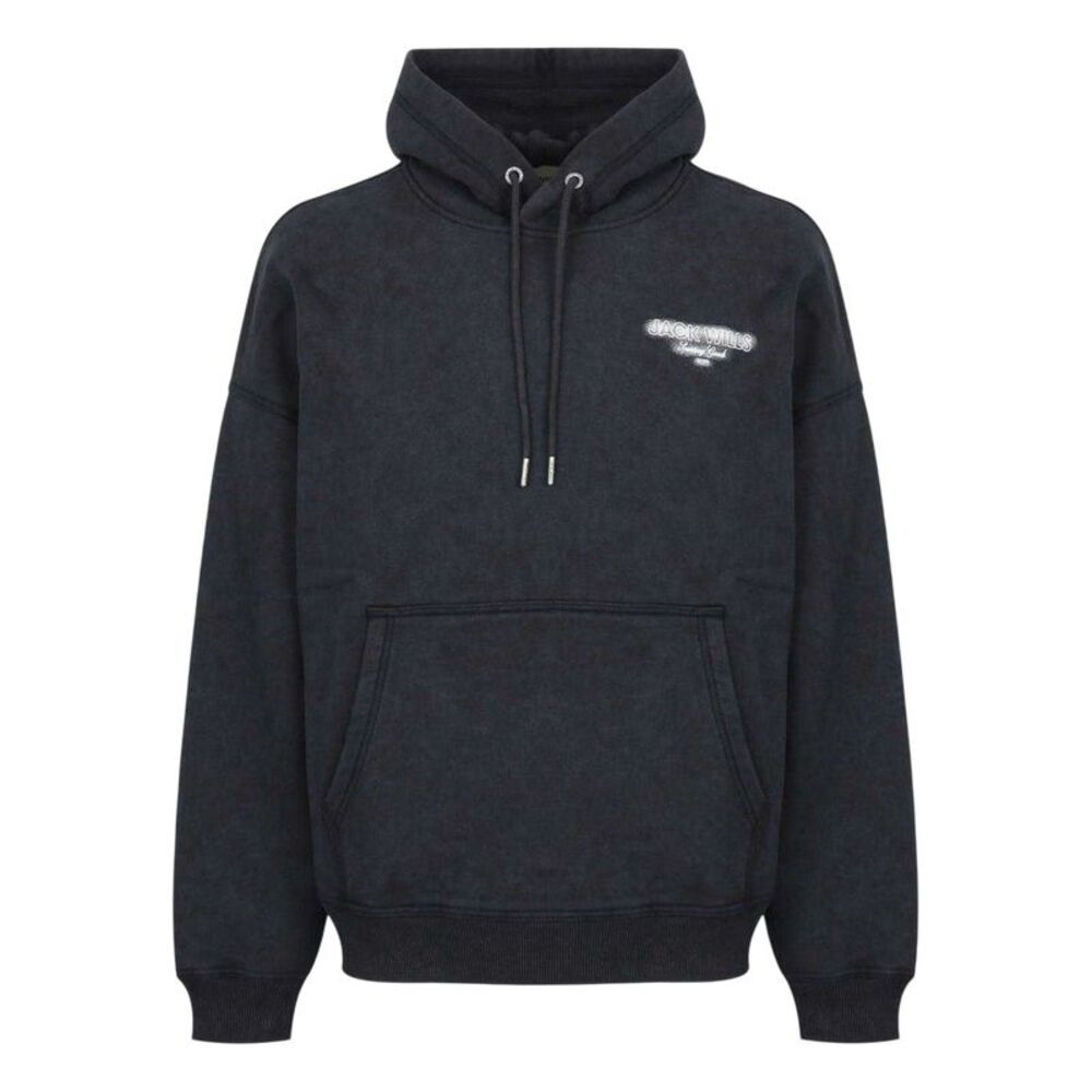 Jack Wills Mens Script Long-Sleeved Hoodie / Black